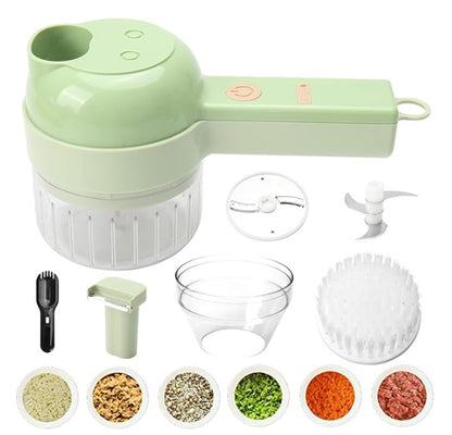 Drumstone 4-in-1 Electric Handheld Food Chopper Set - Ideal for Garlic, Pepper, Onion, Celery, Ginger, and Meat.